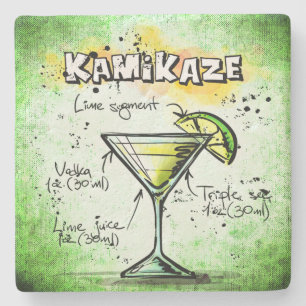 Kamikaze Drink Recipe Stone Coaster