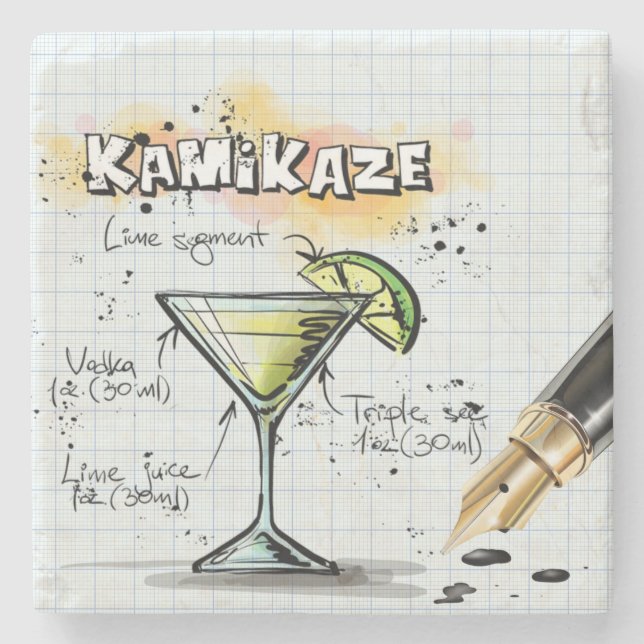 Kamikaze Drink Stone Coaster (Front)