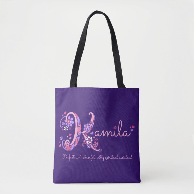 Kamila name and meaning monogram bag (Front)
