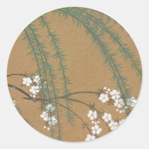Kamisaka Sekka japan traditional painting art vint Classic Round Sticker
