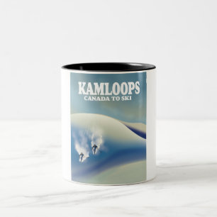 Kamloops Canada to Ski Two-Tone Coffee Mug
