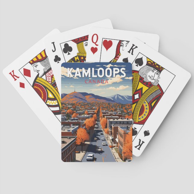 Kamloops Canada Travel Art Vintage Playing Cards (Back)