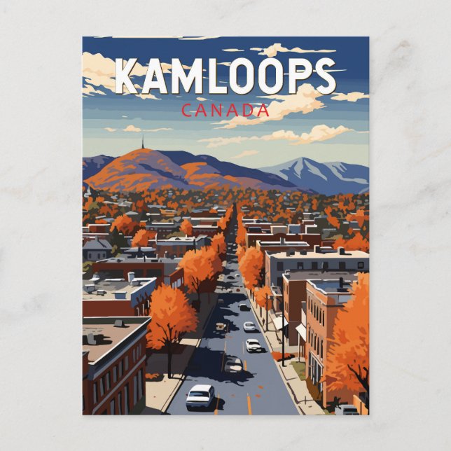 Kamloops Canada Travel Art Vintage Postcard (Front)
