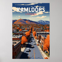 Kamloops Canada Travel Art Vintage