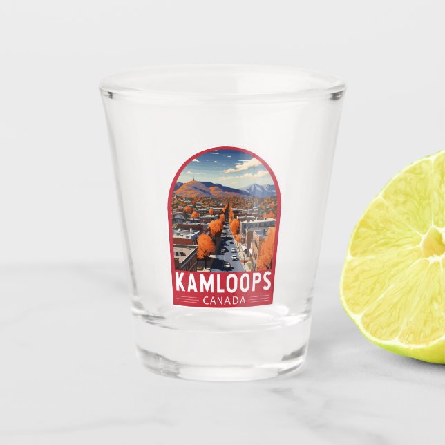Kamloops Canada Travel Art Vintage Shot Glass (Front)