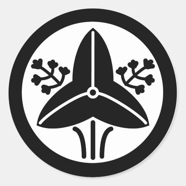 Kamon (family crest): Marunitachi Omodaka Classic Round Sticker (Front)