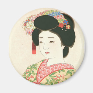 Kamoshita, Maiko Japanese Woodblock Print Magnet
