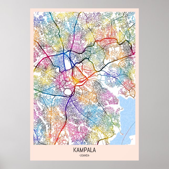 Kampala Uganda City Map Poster (Front)