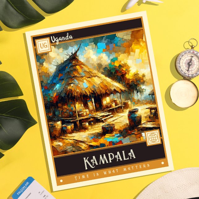 Kampala, Uganda | Vintage Painting Postcard (Creator Uploaded)