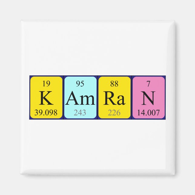 Kamran periodic table name magnet (Front)