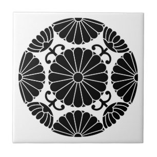 Kan-in chrysanthemum ceramic tile