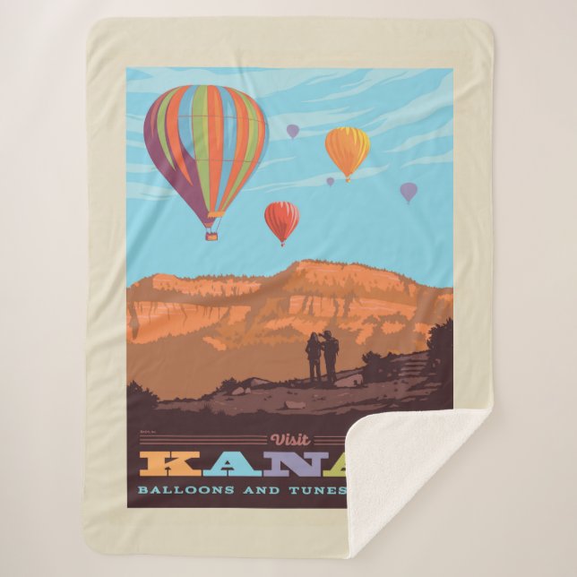 Kanab, Utah | Balloons And Tunes Roundup Sherpa Blanket (Front)
