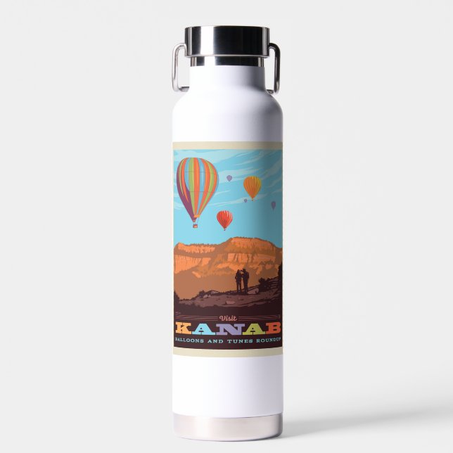 Kanab, Utah | Balloons And Tunes Roundup Water Bottle (Front)