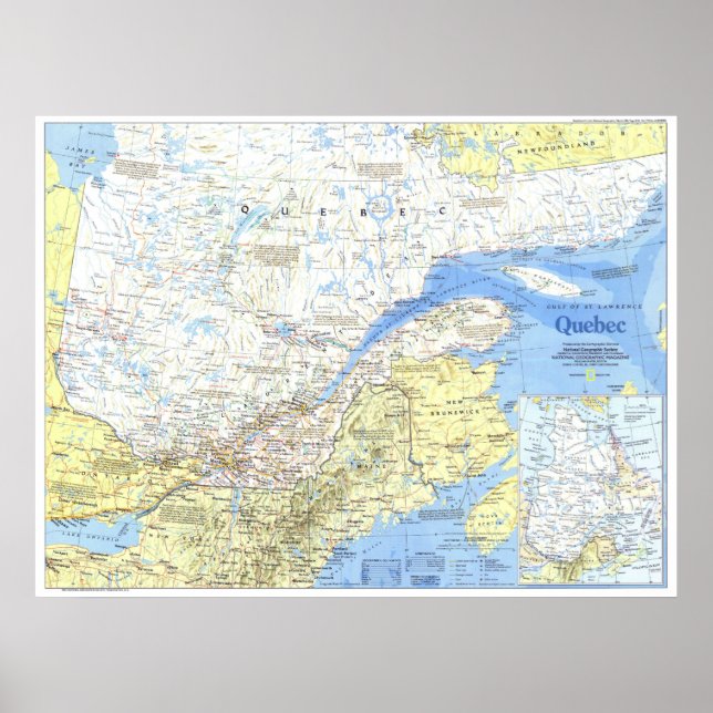 " Kanada: 1991 Quebec detailed MAP ... Poster (Front)