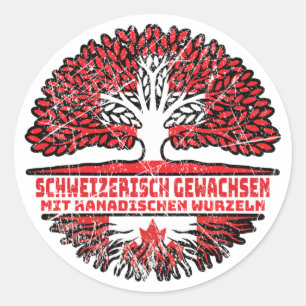 Kanada Kanadisch Schweizer Schweiz Baum Wurzel Classic Round Sticker
