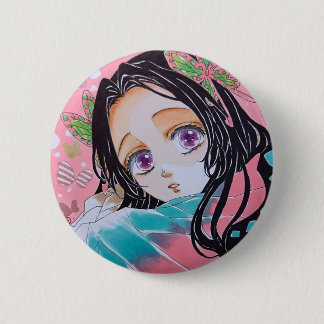Kanae Kocho brooch from the anime Demon Slayer 6 Cm Round Badge