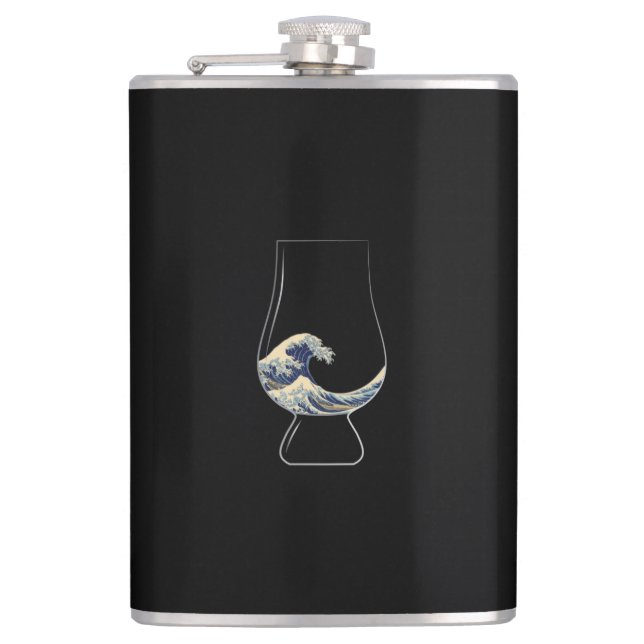 Kanagawa Glencairn Glass Hip Flask (Front)