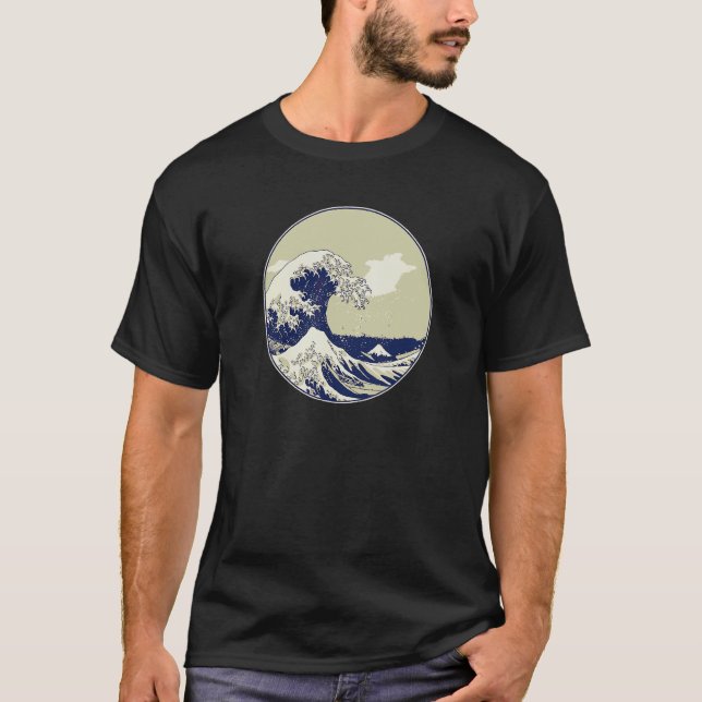 Kanagawa Great Japanese Wave Mount Fuji Woodblock  T-Shirt (Front)