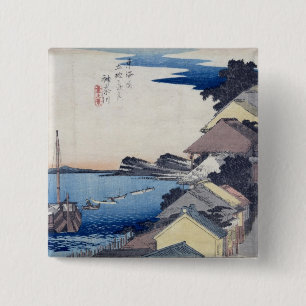 Kanagawa: View of the Ridge 15 Cm Square Badge