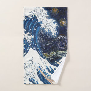 Kanagawa Waves, Japanese Art Pattern Hand Towel