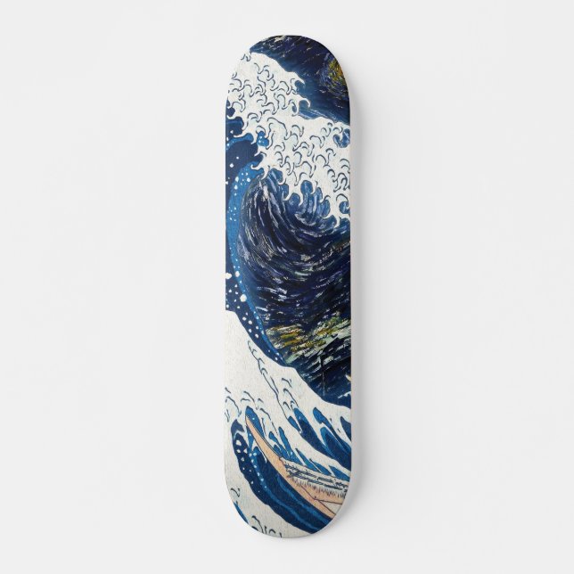 Kanagawa Waves, Japanese Art Pattern Skateboard (Front)