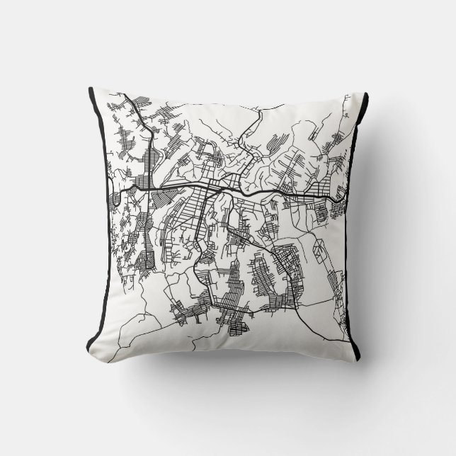 Kananga Democratic Republic of the Congo City Map Cushion (Front)