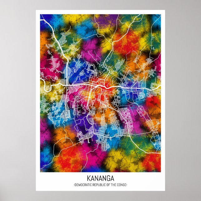 Kananga Democratic Republic of the Congo City Map Poster (Front)