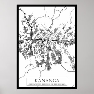 Kananga Democratic Republic of the Congo City Map Poster