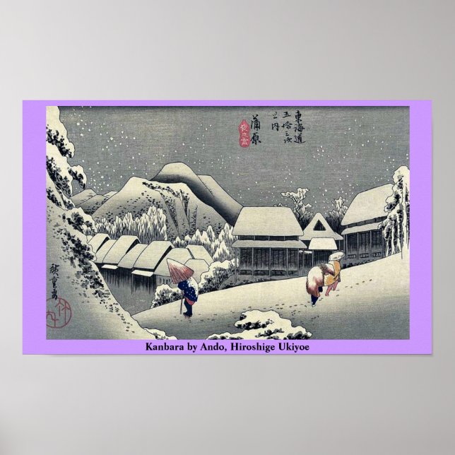 Kanbara by Ando, Hiroshige Ukiyoe Poster (Front)