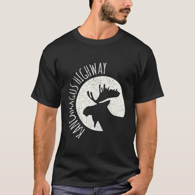 Kancamagus Highway Moose Graphic New Hampshire T-Shirt (Front)