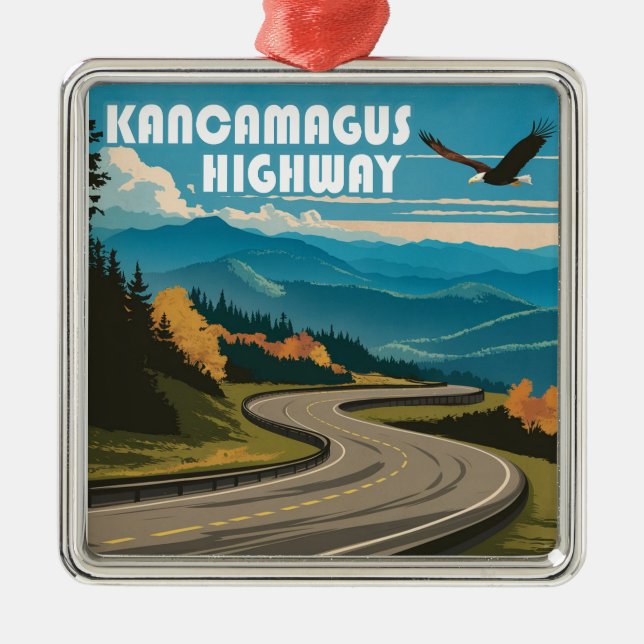 Kancamagus Highway New Hampshire Eagle Metal Ornament (Front)