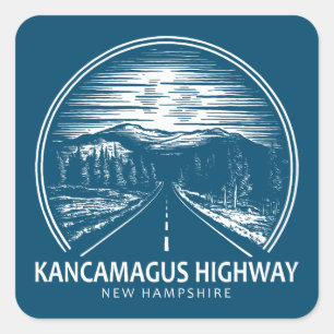 Kancamagus Highway New Hampshire Forest Square Sticker