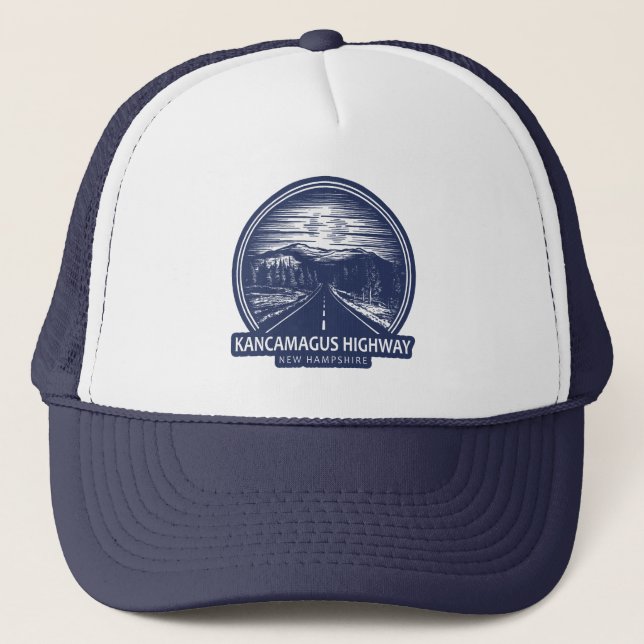 Kancamagus Highway New Hampshire Forest Trucker Hat (Front)