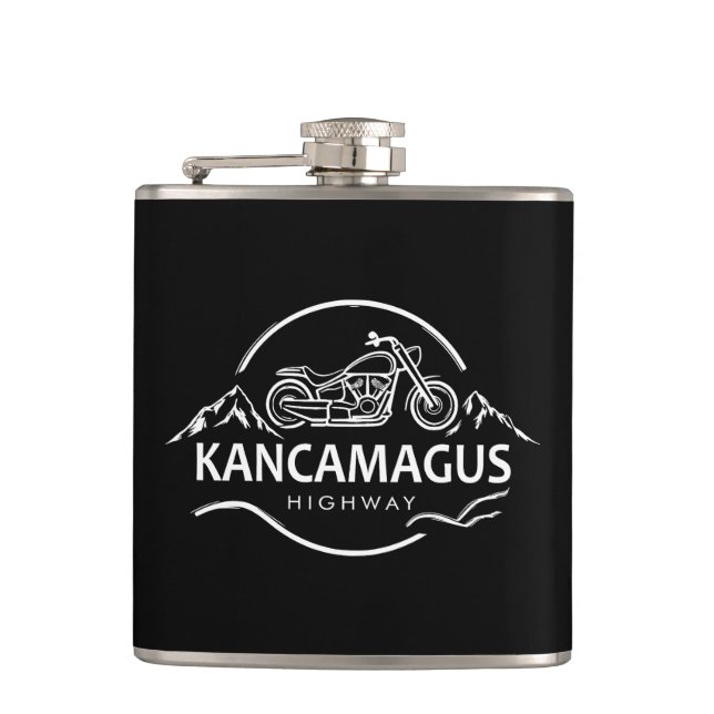 Kancamagus Highway New Hampshire Motorcycle Hip Flask (Front)