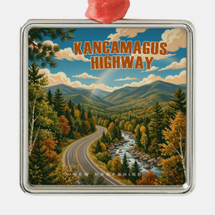 Kancamagus Highway New Hampshire Rainbow Metal Ornament