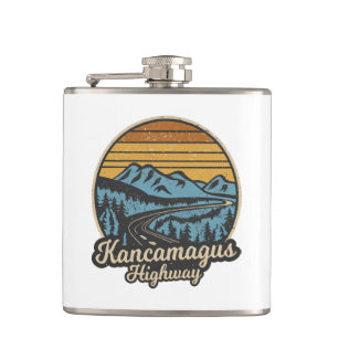 Kancamagus Highway New Hampshire Retro Hip Flask