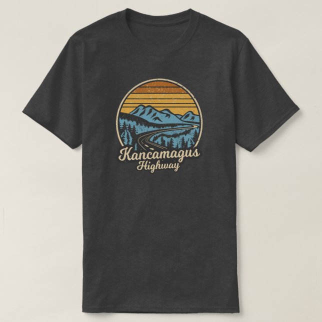 Kancamagus Highway New Hampshire Retro T-Shirt (Design Front)
