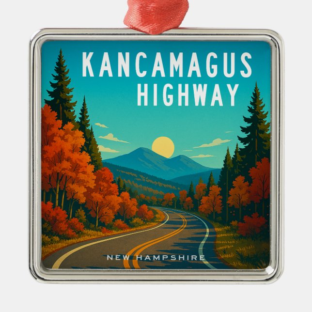 Kancamagus Highway New Hampshire Sunset Metal Ornament (Front)