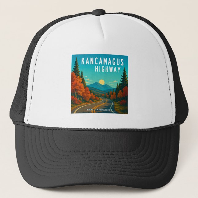 Kancamagus Highway New Hampshire Sunset Trucker Hat (Front)