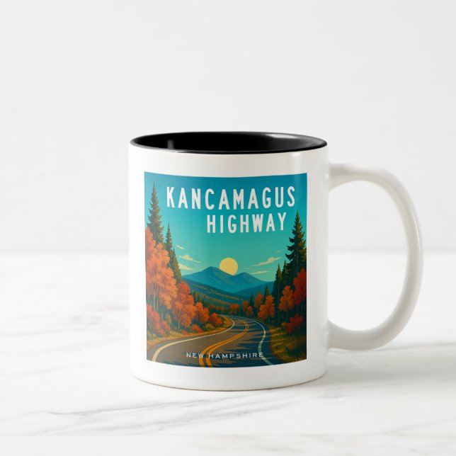 Kancamagus Highway New Hampshire Sunset Two-Tone Coffee Mug (Right)