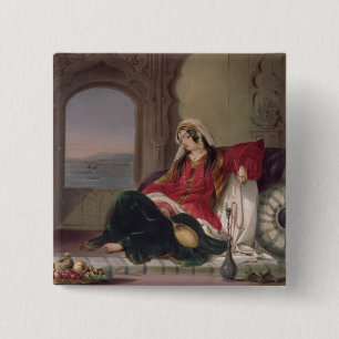 Kandahar Lady of Rank, Engaged in Smoking, plate 2 15 Cm Square Badge