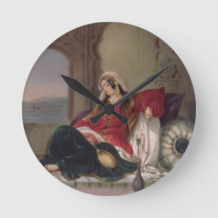 Kandahar Lady of Rank, Engaged in Smoking, plate 2 Round Clock