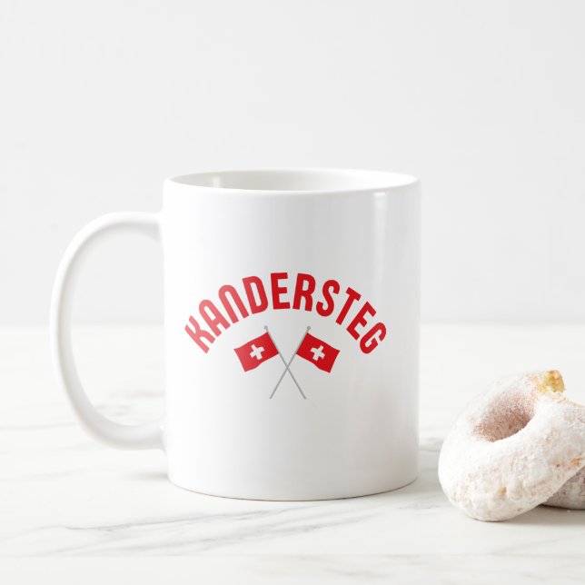 KANDERSTEG Switzerland Flags Coffee Mug (With Donut)