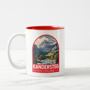 Kandersteg Switzerland Travel Art Emblem Two-Tone Coffee Mug