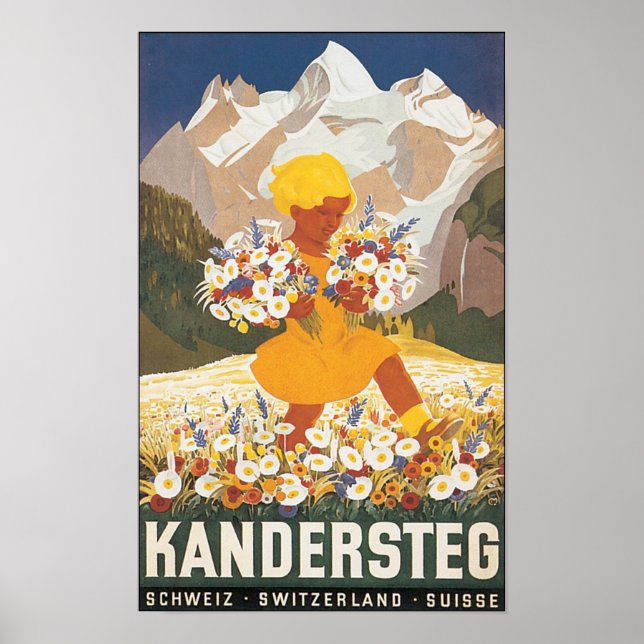 Kandersteg Switzerland Vintage Travel Poster (Front)