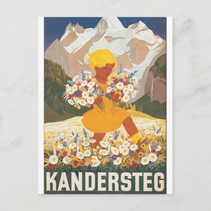 Kandersteg Switzerland Vintage Travel Poster Postcard