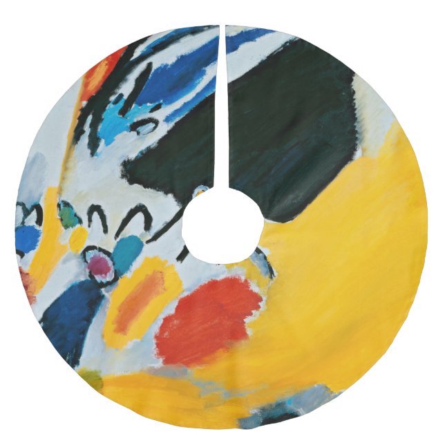 Kandinski Impression III Concert Abstract Painting Brushed Polyester Tree Skirt (Front)