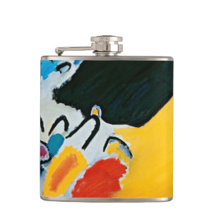 Kandinski Impression III Concert Abstract Painting Hip Flask