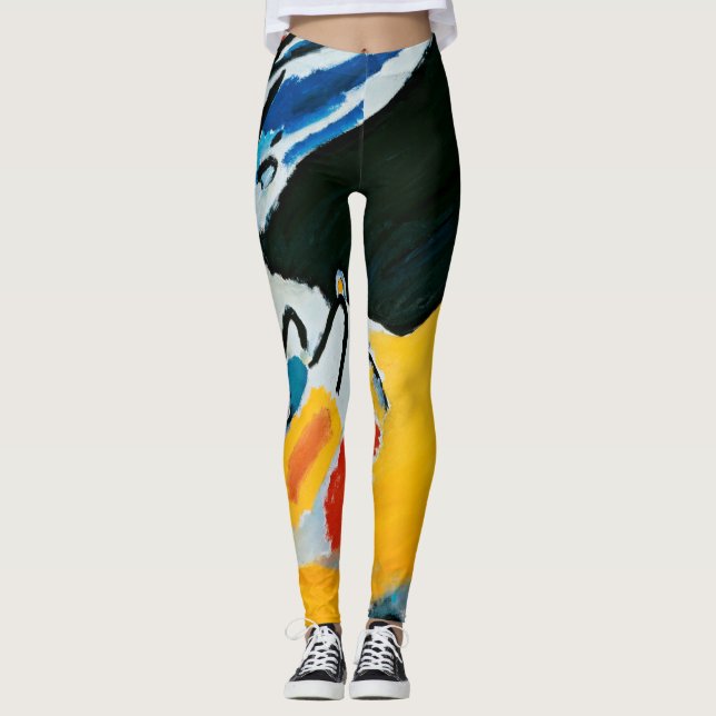 Kandinski Impression III Concert Abstract Painting Leggings (Front)