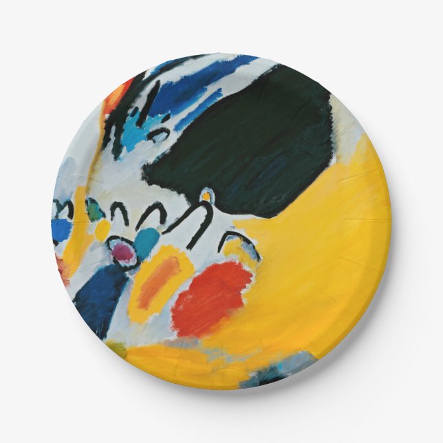 Kandinski Impression III Concert Abstract Painting Paper Plate (Front)